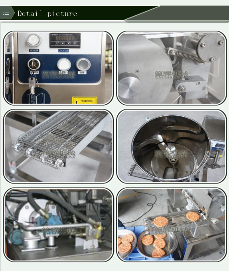 Shenghui fabrica carne de pescado comercial de carne de res rellena hamburguesa empanada fabricante de l&iacute;nea de producci&oacute;n para la venta 1