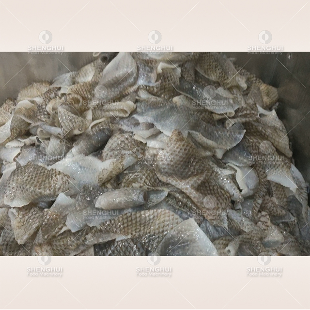 Máquina automática para cortar piel de pescado; equipo de procesamiento de productos del mar; cortadora de piel de pescado.