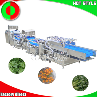 Línea de procesamiento de vegetales comerciales, máquina para lavar vegetales, máquina para limpiar frutas, lavadora de ensaladas no destructiva